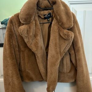 Love Tree Women's Brown Teddy Jacket